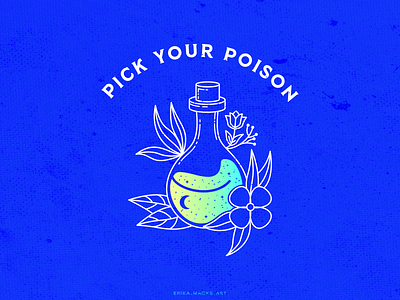 pick your poison alcohol branding bar bartender colorful design drawing drink for fun hand drawn illustration poison series vector