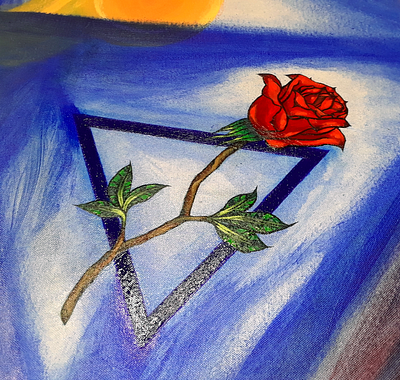 Rose (Painting Detail) arylic blue canvas fine art illustration rose