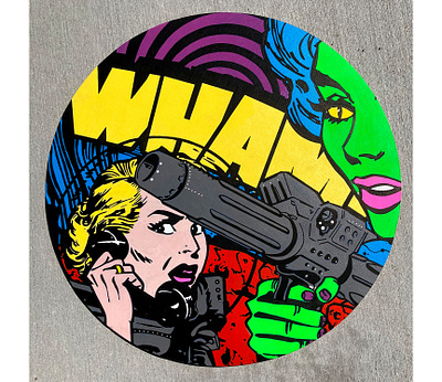 WHAM! acrylic art mash up molotow noir painting pop art pulp pulp art romance comics vintage design wham