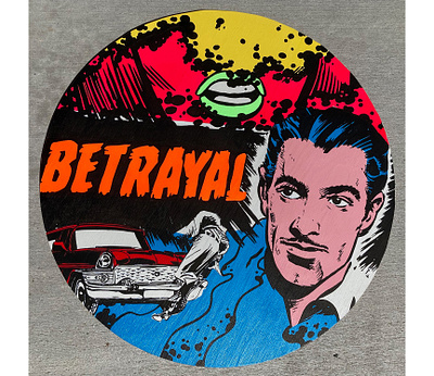 BETRAYAL! acrylic art mash up noir painting pop art popart pulp art vintage design