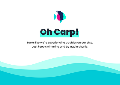 Plenty of Fish Error Page 404 error 404 page blue branding error error page fish highlight logo ocean pun waves web design