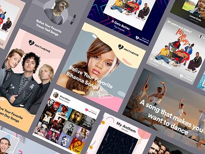 Social Media Designs app banners concept creative designs instagram media music post product social