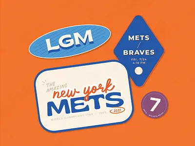 Mets 2020 Patches baseball design fun illustration illustrator mets new york patches typography vector