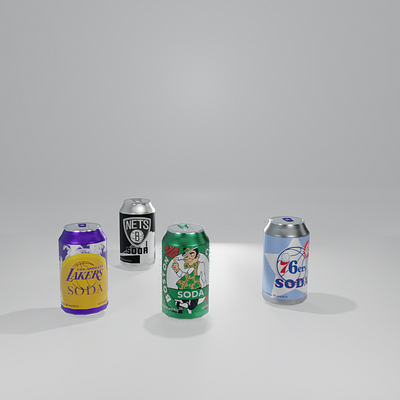 NBA themed soda cans 3d 3d art 3d modeling art blender3d branding design logo nba render rendered rendering sports ui