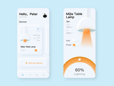 Smart Home App app design ios lamp simulacrum smart smarthome typography ui