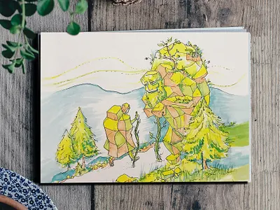Mountain trolls art illustration markers mountain sketch trolls