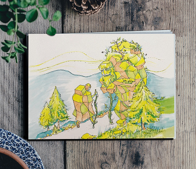 Mountain trolls art illustration markers mountain sketch trolls