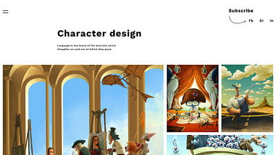 Web site for illlustrator Yustas Santa portfolio website web design