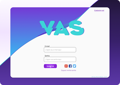 VAS Login app design logo ui