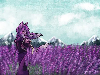 Lavender Fields background illustration ipad lavender procreate