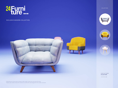 Furniture Shopping 3d animation creative design interaction shopping template website