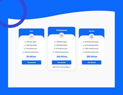 Pricing Table ui