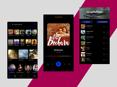 Music App Dark Mode - Daily Challenge #013 app design color daily challenge daily ui challenge dark dark mode dark theme dark ui design music music app music app design music app ui rebound rebound shot typography user experience