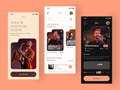 Music Event App Design app app design artists booking concert design event mobile music singer songs