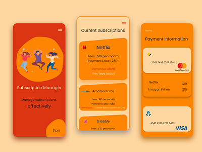 Subscription Manager manager mastercard netflix orange subscriptions visa