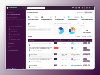 Project Management dashboard -Accounting Screen V2.0 accounting app accounting dashboard accounting tool dashboard finance finance accounting financial dashboard financial metrics financial tool fintech app fintech product management tool minimal project management saas visual identity web app
