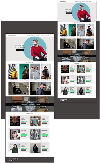 Men's Fashion E-commerce Design design flat ui ux web