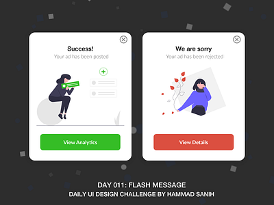 DailyUI 011 Flash Message adobe xd app dailyui day011 design hammadsanih illustration ui ux vector