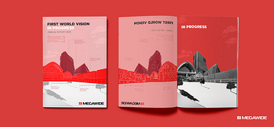 Megawide annual report design graphic design illustration mockup