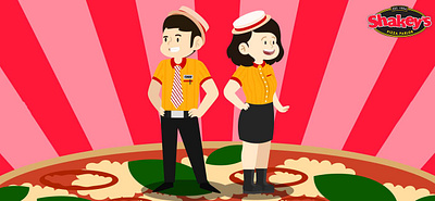 Shakeys Mascot character design character development design graphic design illustration social media post