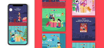 Toys R Us Christmas Campaign design graphic design illustration mockup social media post