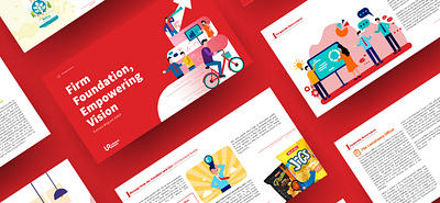 Universal Robina Corporation annual report design graphic design illustration mockup