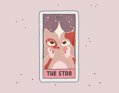 The Star art branding card cards cartoon cat comic design illustration poster procreate tarot tee tshirt design tshirts witch