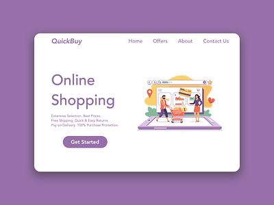 Online Shopping - Landing Page abode illustrator design ecommerce design landing page online shopping sketchapp ui ux