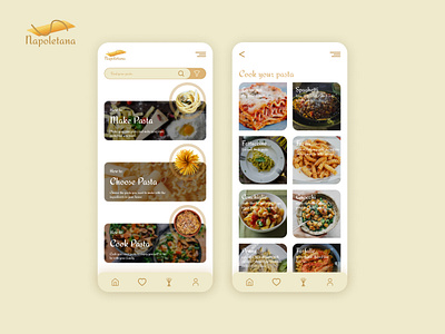 Napoletana Pasta Ui Design Mobile app branding design illustration logo mobile mobile app pasta ui uiux ux