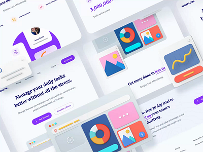 Wrkflow II digital design landing landing page landing page design landing page ui product design responsive saas app saas design saas landing page saas web design saas website ui ui for web uiux web design web ui web ui design web ui kit