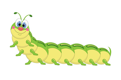 Green caterpillar cartoon Vector вектор гусеница зеленый гусеница мультяшный