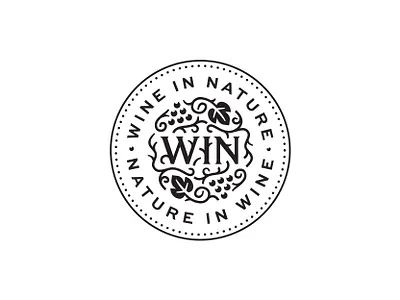 Wine in Nature croatia drink food grape icon istria leaf logo mark nature symbol wine