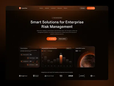 Security Management Landing Page UI/UX Design agency website ai landing page automation branding cloud security cybersecurity dark landing page management metaverse network security product design security security management social security technology ui design uiux design website