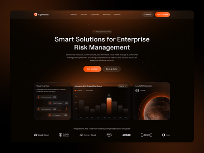 Security Management Landing Page UI/UX Design agency website ai landing page automation branding cloud security cybersecurity dark landing page management metaverse network security product design security security management social security technology ui design uiux design website