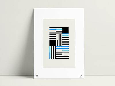 Intersecting Bars Geometric Poster abstract abstract art abstract poster agrib bars blue black geometric geometric art geometric poster geometric print geometry poster print rectangle rectangles rectangular shapes shapes design stacked design wall art
