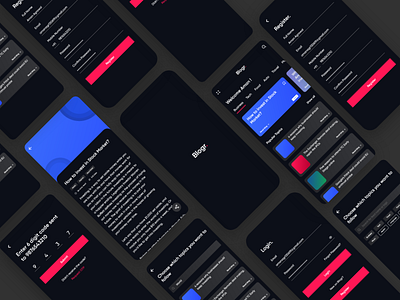 Blogr Dark Theme - Freebie blog blog design blog post blogger blogging dark app dark mode dark theme popular ui uiux ux
