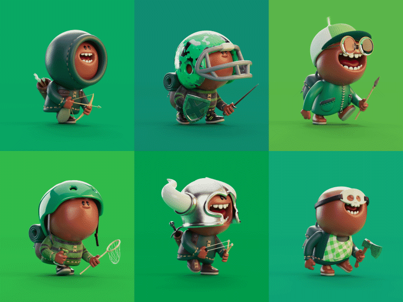 More Hunting Characters 3d animated animation character design illustration