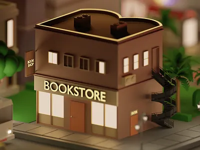 B letter Eden "26 Days of Type" Bookstore 36daysoftype 3d blender blender3d book icon illustration letter lettering letters lowpoly render