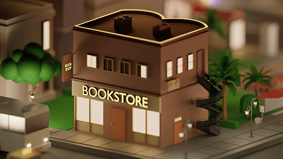 B letter Eden "26 Days of Type" Bookstore 36daysoftype 3d blender blender3d book icon illustration letter lettering letters lowpoly render