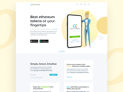 Alpha Wallet iOS landing page alpha bitcoin blockchain crypto cryptocurrency ethereum ethworks ios landing logo mobile user experience wallet