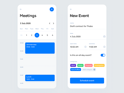 Mobile Calendar calendar interactive ios minimal mobile ui ux