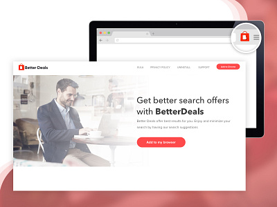 Better Deals branding design landing page marketing landing page page red landing page ui