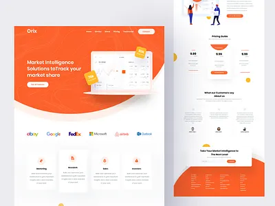 Orix Website Design app designmind illustration interface landing minimal product saas design saas landing page saas website ui uidesign uigeek web