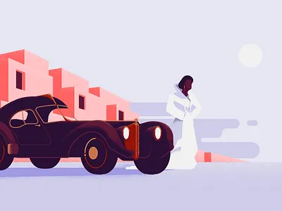 Bugatti Type 57 bugatti design digital art digital illustration digital illustrations illustration lifestyle mid century modern vector