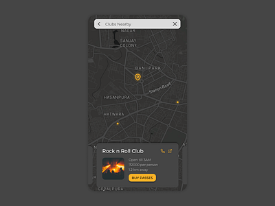 Daily UI 029 app design app ui club daily ui 029 dailyui dark mode dark ui figma map maps ui ui inspiration uidesign uiux ux uxdesign