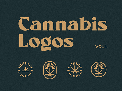 Cannabis Logos Folio cannabis gold green organic plant sun