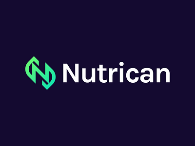 Nutrican | Logo design branding branding and identity enamel pin for sale for sale unused buy gradient green identity identity branding leaf pattern leaves logo branding logo design branding logotype mockup package design package mockup pattern unused