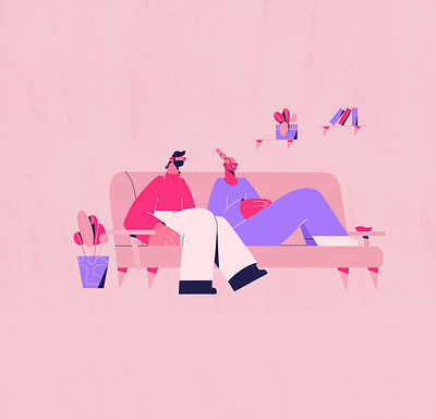 Chilling on the sofa adobe illustrator character character design characters design editorial art editorial design quirky relaxing sofa vector illustration