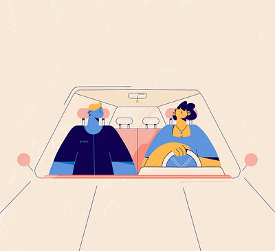 Car Riders adobe illustrator blue car illustration character character design explainer animation explainer video illustration illustrator line art procreate vector illustration