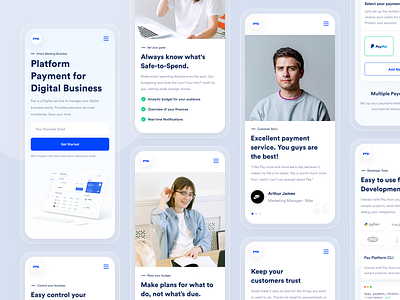 Responsive - Pay Website blue branding budget business design designer dipa financial fintech interfaces landing page payment responsive saas ui uidesign ux uxdesign web design website